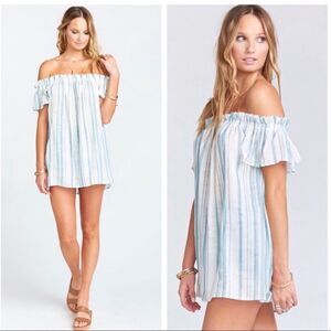 Show Me Your MuMu Point Dume Woodstock Stripe Cotton Tunic Mini Dress Sz S NWT